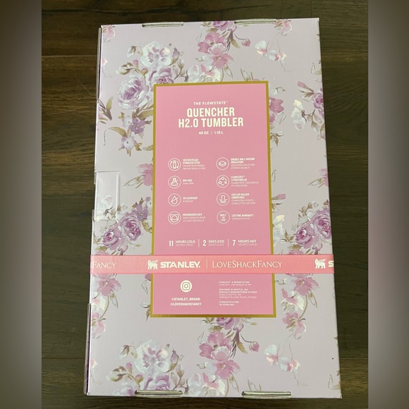 NWT Loveshackfancy Stanley Quencher Tumbler 40 Oz in Happy Thoughts - IN HAND - Picture 4 of 5